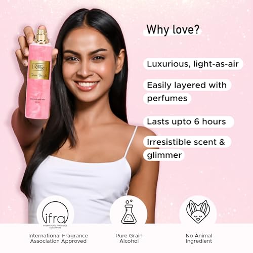 Luxurious Pink Shimmer Body Mist Spray - Long Lasting Fragrance - 150ml
