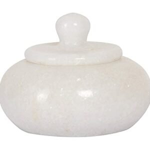 Marble Sindoor Dani Kumkum Box by SEVLIYA TRADERS - 7.5x7.5x5 cm dimensions