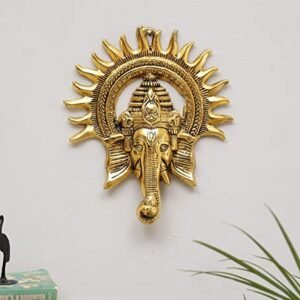 Metal Ganesh Statue for Feng Shui Wall Decor by KridayKraft