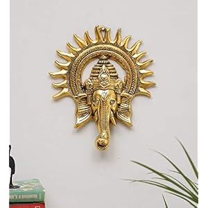 KridayKraft-Metal-Ganesha-ji-StatueGanpati-Wall-Hanging-Sculpture-Lord-Ganesh-Idol-Lucky-Feng-Shui-Wall-Decor-Your-Home-OfficeReligious-Gift-Article-DecorativeShowpiece-Figurines