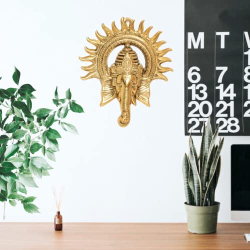 Metal Ganesh Statue for Feng Shui Wall Decor by KridayKraft