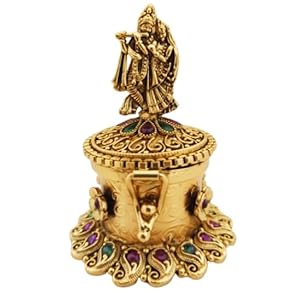 Betterminds-Metal-Kumkum-Box-For-Return-Gift-Traditional-Design-Radhakrishna-Sindoor-DabbiMulticolour