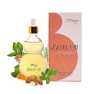 Milagro-Beauty-Belly-Oil-Ayurvedic-Stretch-Marks-Treatment-Pregnancy-And-Breastfeeding-Safe-Sweet-Almond-Oil20-Botanical-Ingredients-Fresh-And-Old-Scar-Healing-100Ml-Natural