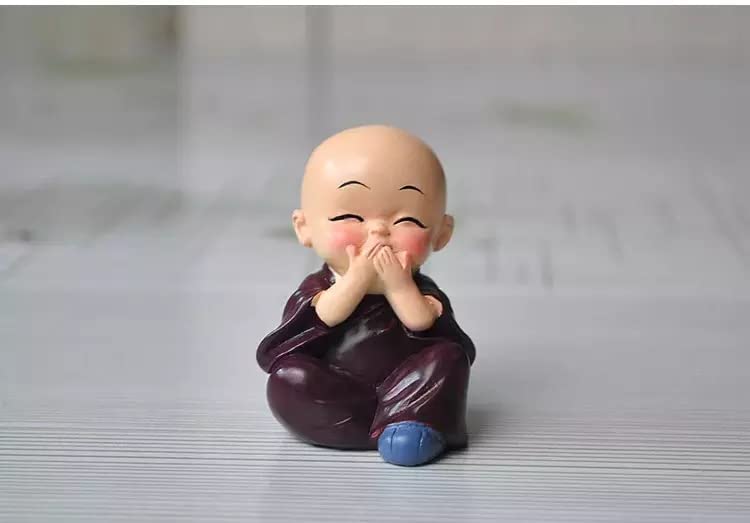 Mini Buddha Monk Set for Home Decor and Car Dashboard Gift