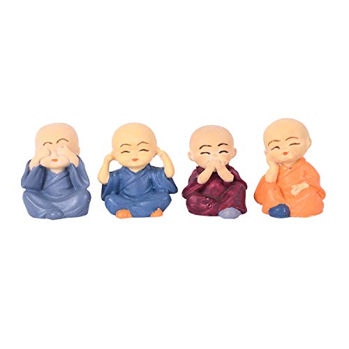 Mini Buddha Monk Set for Home Decor and Car Dashboard Gift