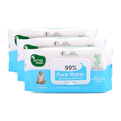 Mother Sparsh Baby Wipes - 99% Pure Water, 216 Wipes
