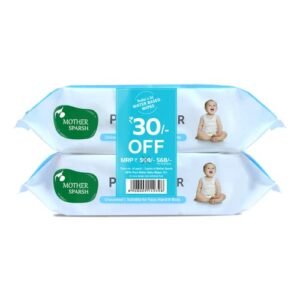 Mother Sparsh Baby Wipes - 99% Water, 144 Wipes Total