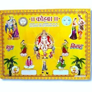Multicolored Hindu Wedding Poster for Bride and Groom Ceremony | Pooja Essentials