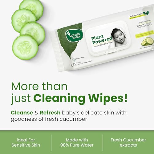 Natural Plant-Based Mother Sparsh Baby Wipes - Pack of 120