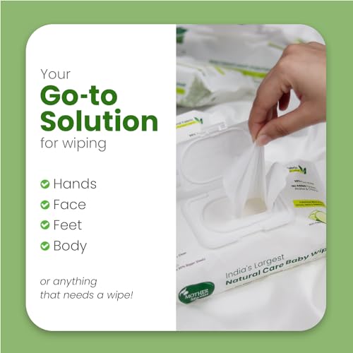 Natural Plant-Based Mother Sparsh Baby Wipes - Pack of 120