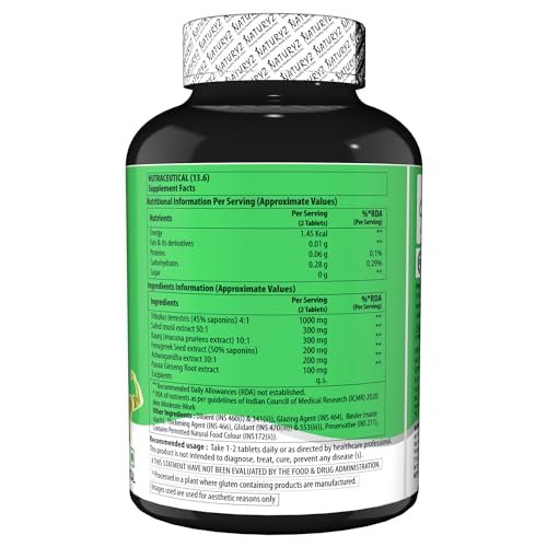 Naturyz Testo-6 Herbal Tablets for Men's Muscle and Stamina