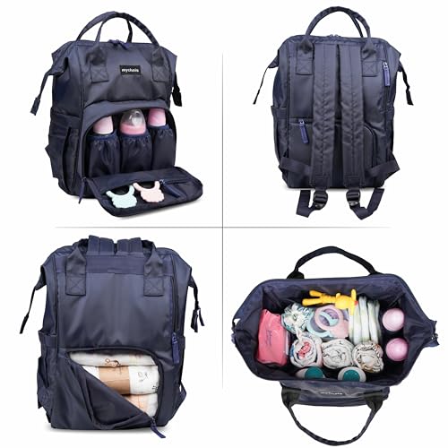 Navy Blue Diaper Bag for Moms by Mychois - Multipurpose