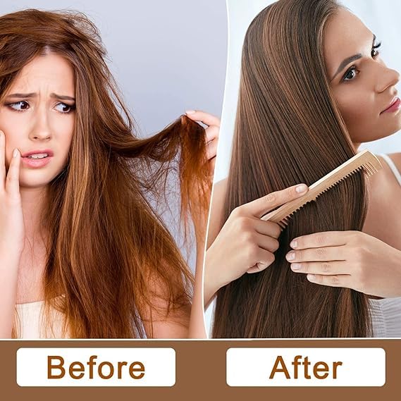 Neem Wood Comb Set for Hair Growth - 3 Piece Kit