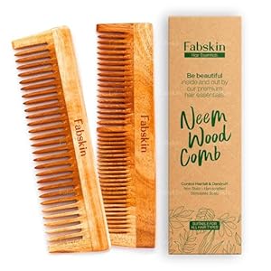 Fabskin-Neem-Wooden-Comb-For-Men-Women-Set-Of-2-Detangling-Hair-Growth-Frizz-Control-Shine-Graduated-Wide-Tooth-Comb-For-All-Hair-Types