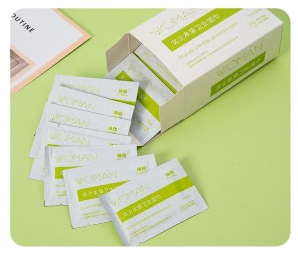 Organic ZUBAT Herbal Sanitary Wipes for Women - Pack of 30