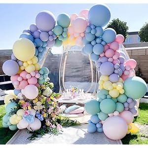 Flyloons-Pink-Purple-Green-Blue-Yellow-Orange-Pastel-Balloons-Pack-of-100-for-birthday-decoration-items-also-suitable-Baby-Shower-Anniversary-Wedding-Celebration-Party