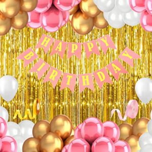 Pink Birthday Decor Kit for Girls - 52-Piece Set