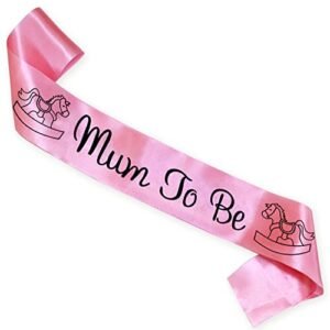 Pink Satin Baby Shower Sash for Mom-to-Be by WOBBOX