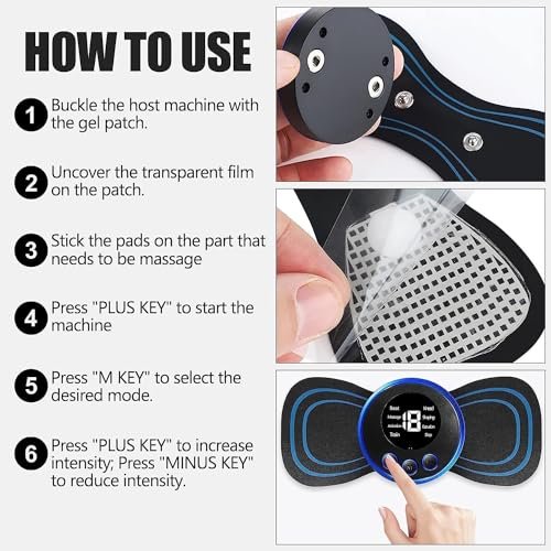Portable Wireless Body Massager with EMS Technology - 8 Modes, 19 Strengths