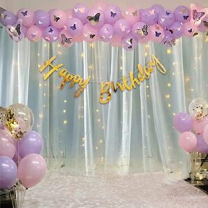 Purple Butterfly Birthday Kit - 80 Pieces for Party Decorations