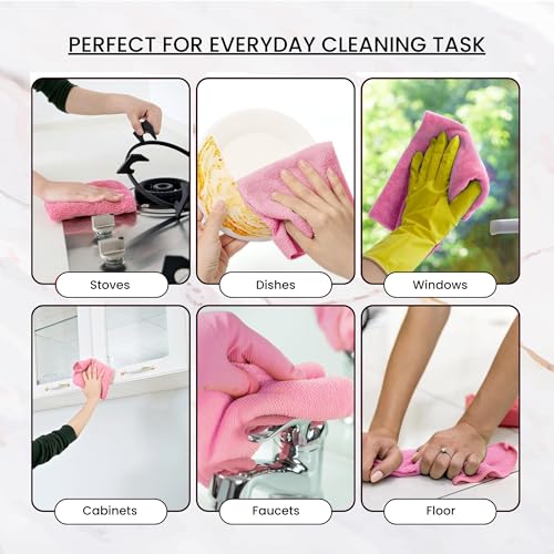 Reusable Microfiber Cleaning Wipes - 20 Pack for Home Essentials