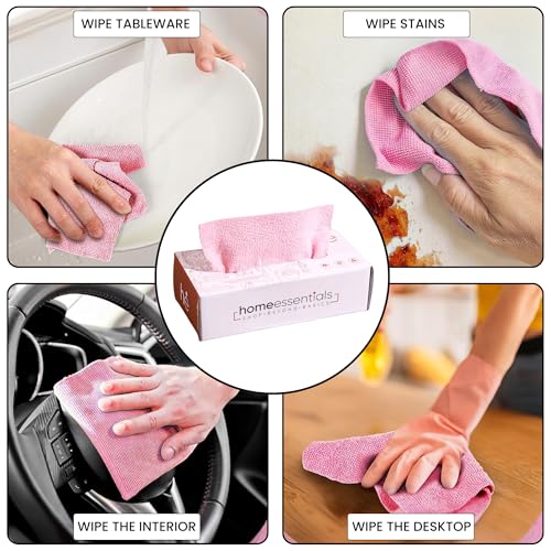 Reusable Microfiber Cleaning Wipes - 20 Pack for Home Essentials