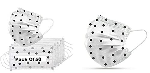 Risezag Women's Surgical Masks with Nose Clip - Pack of 50