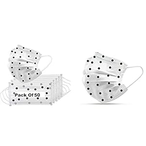 Risezag-Printed-Masks-for-Women-Surgical-3-Layer-Masks-with-Nose-Clip-Surgical-Masks-For-Women-White-Disposable-Pack-of-50-Pieces-3-Ply-Face-Masks-with-Nose-Clip-3-Layers-Disposable-Use-and-Throw