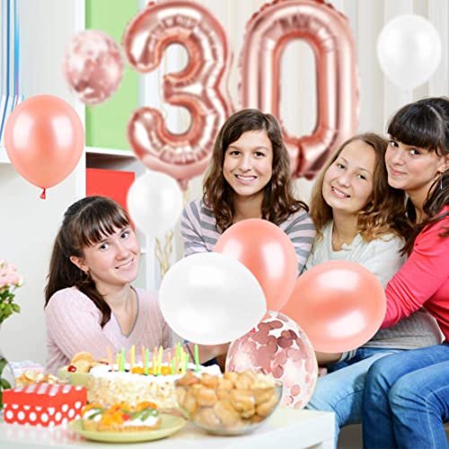 Rose Gold 30th Birthday Balloon and Decor Set for a Party
