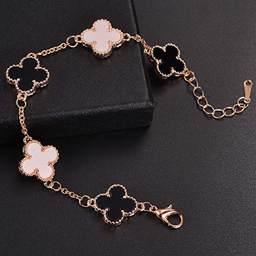 Rose Gold Crystal Clover Bracelet - Elegant Women's Jewelry by Shining Diva