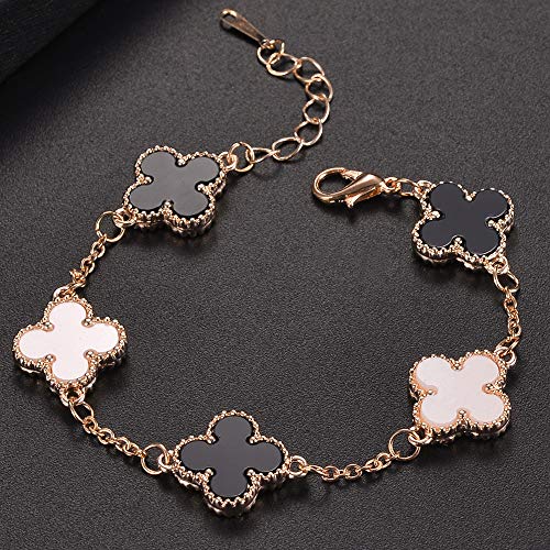 Rose Gold Crystal Clover Bracelet - Elegant Women's Jewelry by Shining Diva