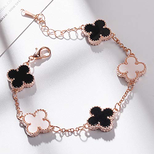 Rose Gold Crystal Clover Bracelet - Elegant Women's Jewelry by Shining Diva