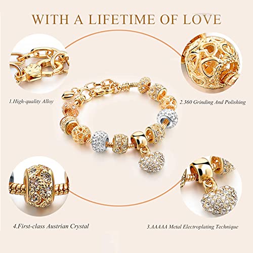 Rose Gold Pandora Charm Bracelet - Shining Diva for Women