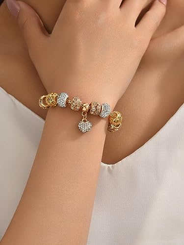 Rose Gold Pandora Charm Bracelet - Shining Diva for Women