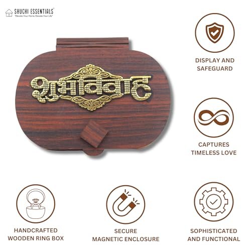 Rustic Wooden Ring Box for Engagements – Magnetic Closure