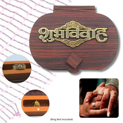 Rustic Wooden Ring Box for Engagements – Magnetic Closure