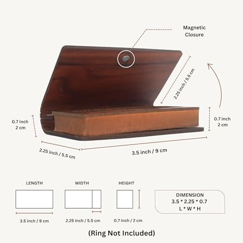 Rustic Wooden Ring Box for Engagements – Magnetic Closure