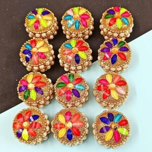 Set of 12 Shri Shri Aluminum Sindoor Daani Kumkum Boxes