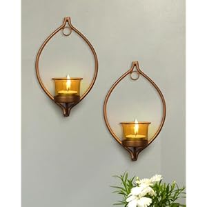 Homesake-Wall-Candle-Sconce-Set-of-2-Wrought-Iron-Candle-Holder-Hanging-Wall-Mounted-Candle-Sconces-for-Living-Room-Home-Decor-Black-with-Glass-and-Free-T-Light-Candles-Eye-Yellow-Gold
