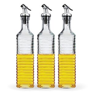 Set of 3 Glass Oil Dispensers - 500ml Leakproof Design