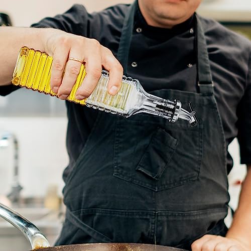 Set of 3 Glass Oil Dispensers - 500ml Leakproof Design