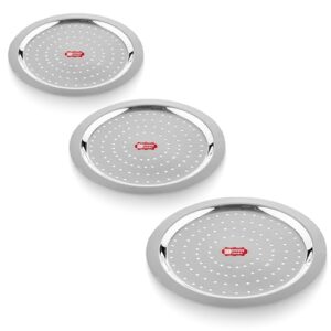 Set of 3 Stainless Steel Kitchen Lids for Various Uses