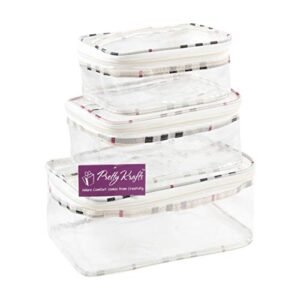 Set of 3 Transparent Multipurpose Pouches for Travel and Toiletries