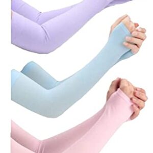 Set of 3 UV Protection Arm Sleeves Gloves for Sun Safety
