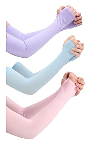 Set of 3 UV Protection Arm Sleeves Gloves for Sun Safety