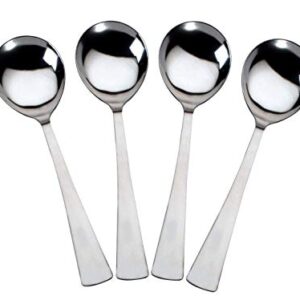 Set of 4 Stainless Steel Serving Spoons - 21cm Silver Finish
