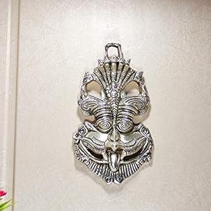 KridayKraft-Metal-Nazar-Battu-with-Naag-Ganesha-for-Evil-Eye-Protection-and-Nazar-Suraksha-Bad-Eye-Suraksha-Kawach-Mask-for-HomeOffice-Wall-Door-Hanging-Decor-AccessoriesFeng-Shui-Vastu-Showpiece-Silv