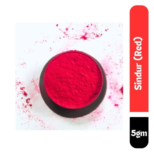 Skin-Friendly Red Powder in Traditional Indian Sindoor Box