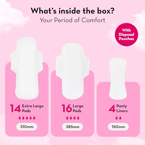 Soft Cotton Menstrual Pads Set – 30 XL/L + Liners