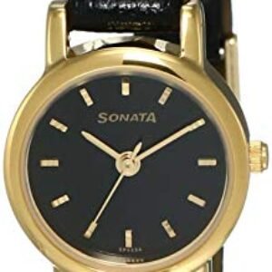 Sonata Women's Black Dial Analog Watch - NM8976YL Series